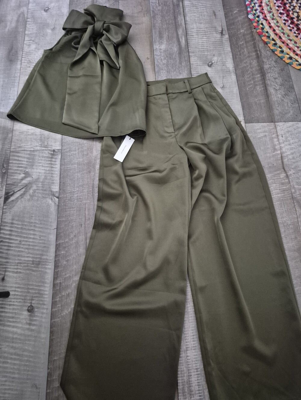 Commense Pantsuit Set 2-PC Olive XS NWT
